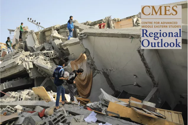 A photo of a house in ruins in Gaza